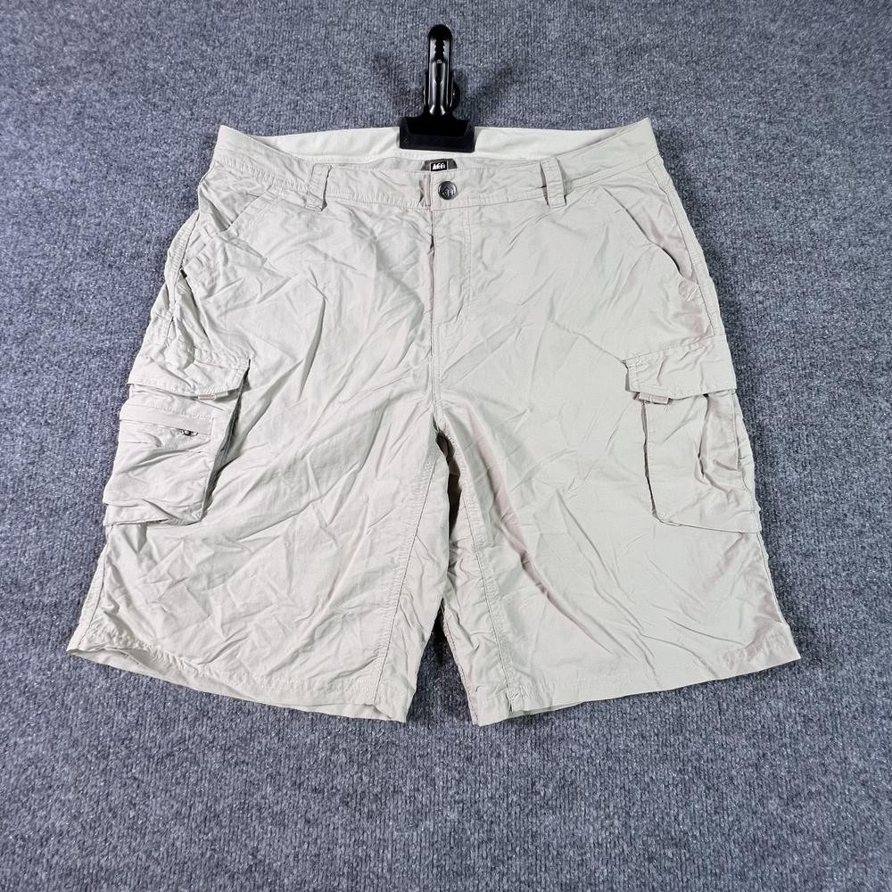 Rei Cargo Short Women's 14 Beige Nylon Outdoor Travel Workwear Utility Casual